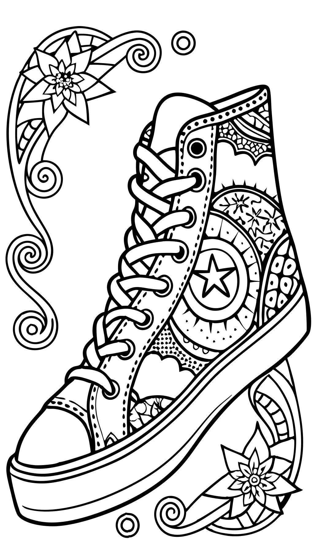 converse shoe coloring page